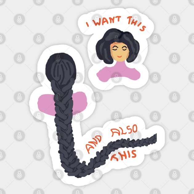 I am the type of girl who want short hair and also long hair Sticker by HAVE SOME FUN